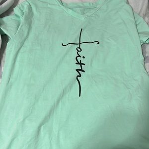 Light green short sleeve faith shirt